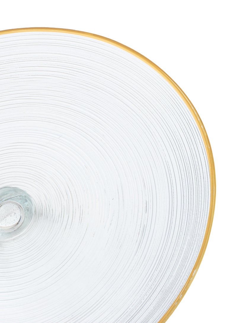 Elegant A glass serving dish with a base for nuts, fruits, and all other servings Clear 21 cm - Image 2