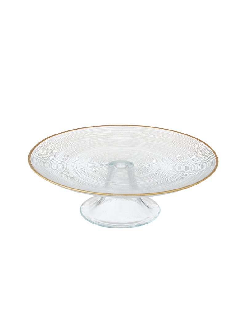 Elegant A glass serving dish with a base for nuts, fruits, and all other servings Clear 21 cm - Image 1
