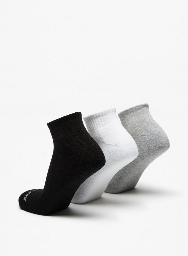 SKECHERS Logo Print Crew Length Sports Socks - Set of 3 - Image 3