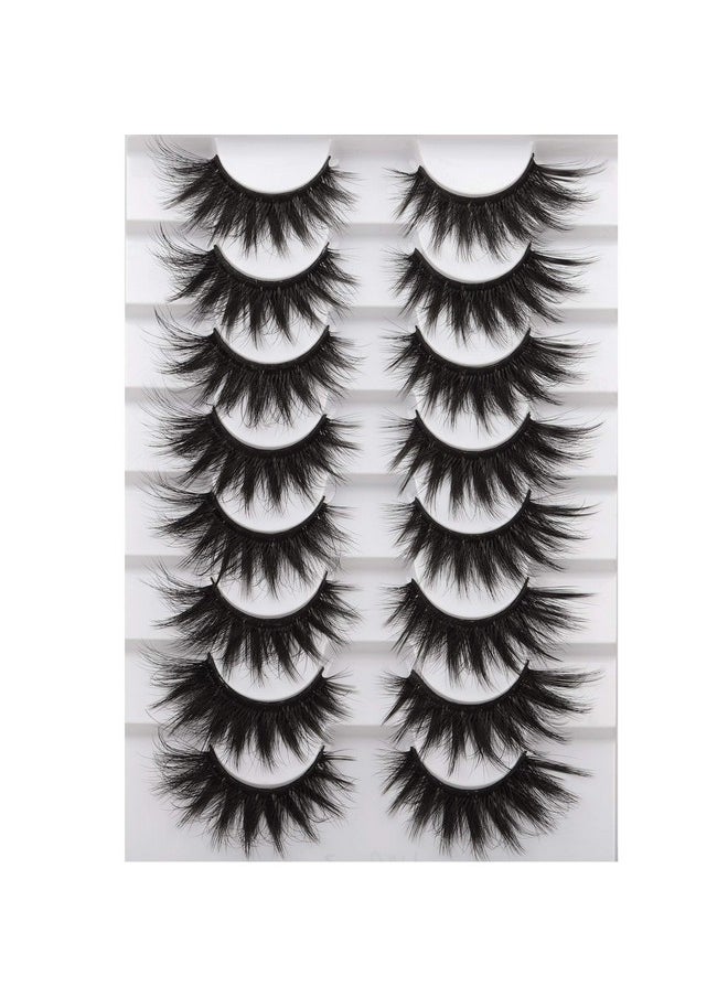 FANXITON False Eyelashes Fluffy Mink Lashes 20Mm Long False Lashes 9D Cateye Volume Faux Mink Lashes Pack 8 Pairs By Fanxiton  - Image 2