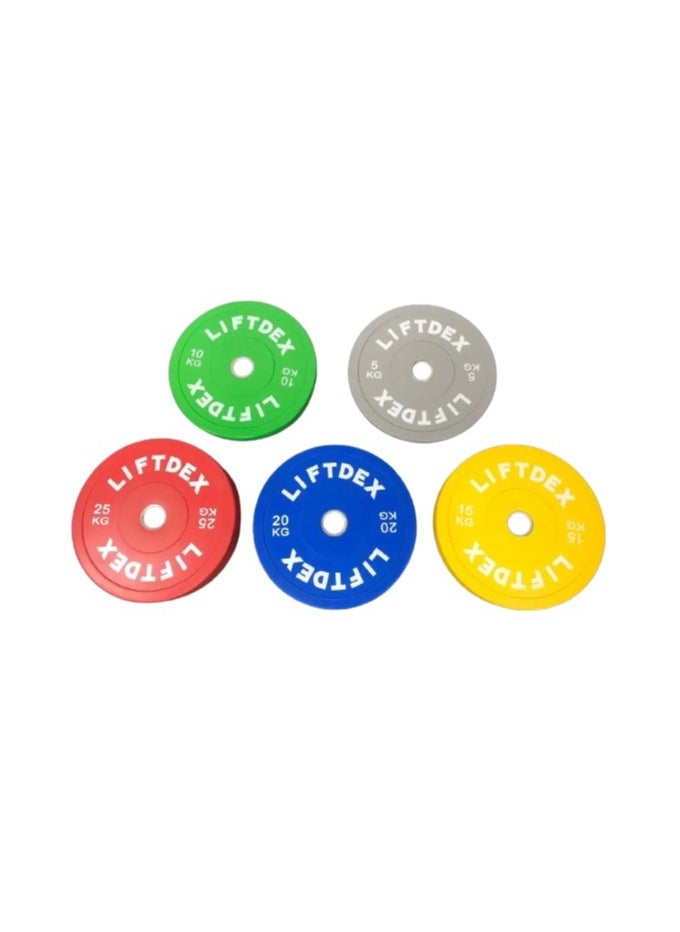 LIFTDEX 3D Rubber Bumper Olympic Weight Plates Set Of 2 Grey - 5 Kgs Each  - Image 1