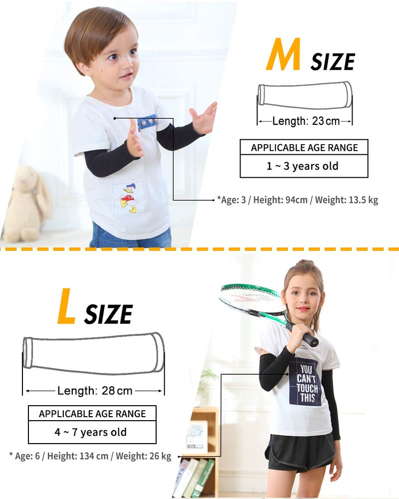 Newbyinn Arm Sleeves for Kids, Toddlers 1 Pair/ 3 Pairs, Warmer Gloves UPF 50 UV Sun Protection Sleeves to Cover Arms - Image 3