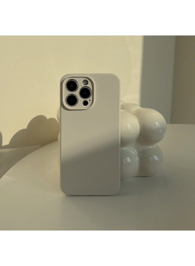 NIBEMINENT Liquid Silicone Solid Color Protective TPU Case Cover For iPhone 16 Pro Max, Rock Ash