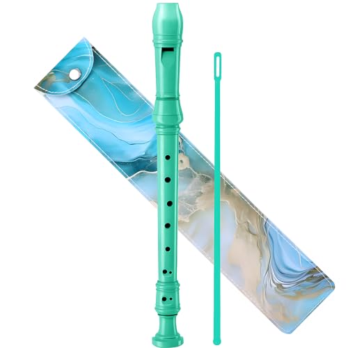 Yop-yes Soprano Recorder for Kids Beginners, German Fingering, C Key, 3 Piece with Cleaning Rod, Bag, Fingering Chart (Green)… - Image 1