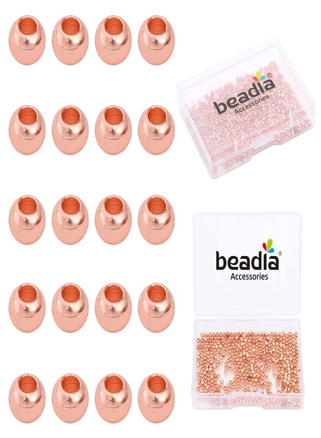 BEADIA Rose Gold Plated Round Spacer Beads 2.5mm 500pcs for Jewelry Making Findings Non Tarnish - Image 1