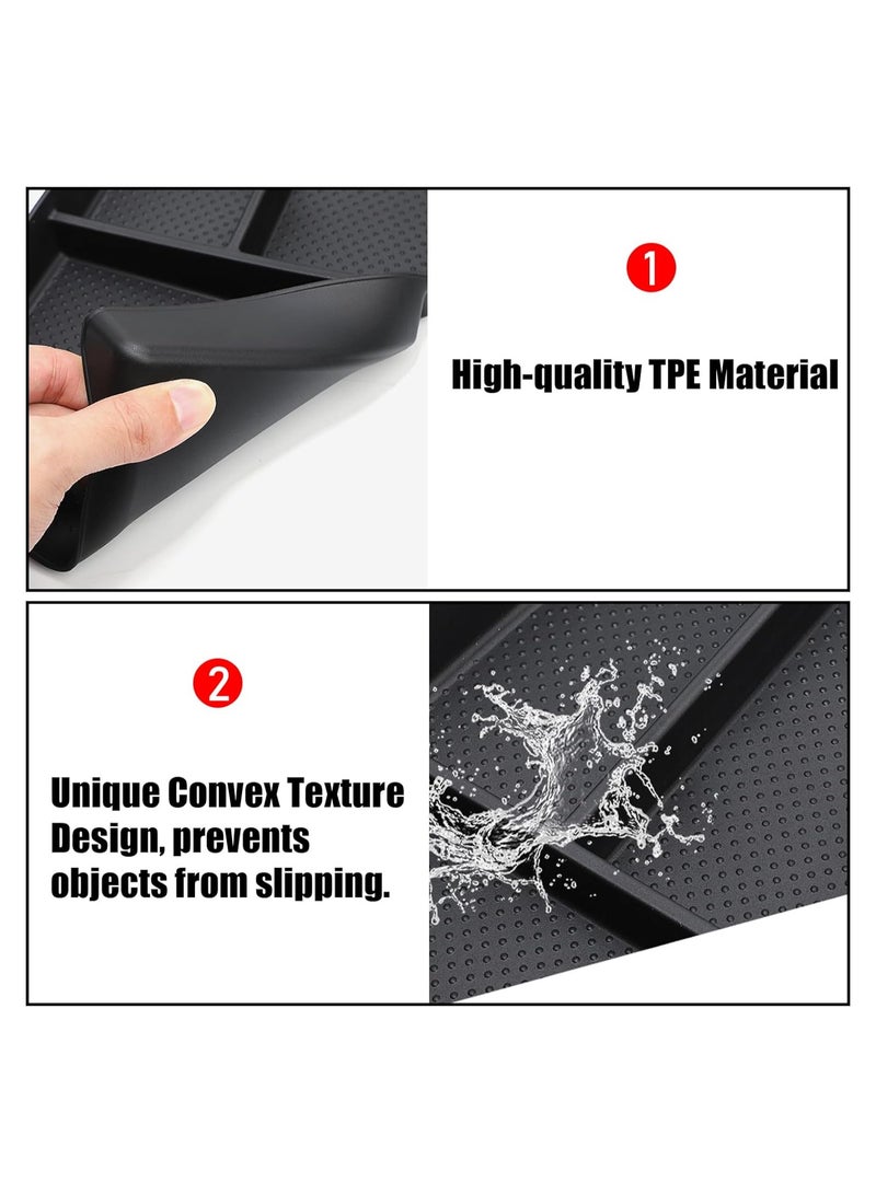 SOLARAE Compatible with BMW X1 Center Console Organizer Tray 2023 2024 U11, 2PCS Lower Console Organizer Tray, TPE Under Console Storage Box for 2023 2024 BMW X1 Accessories, Console Storage Box - Image 3