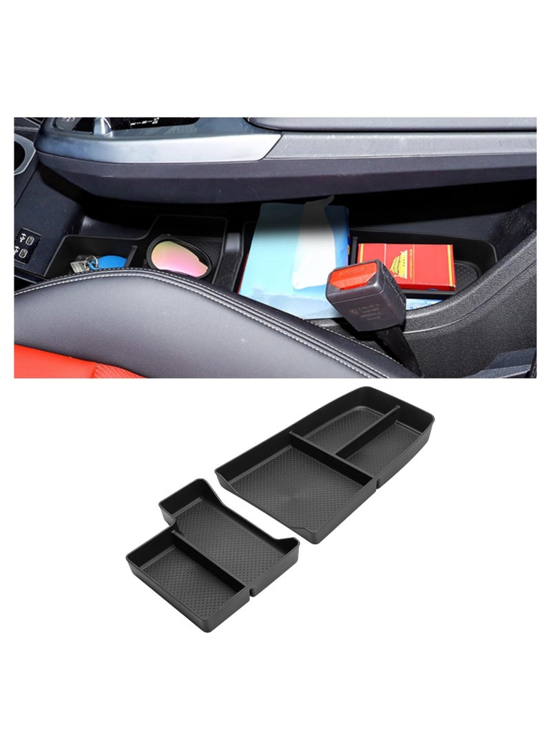 SOLARAE Compatible with BMW X1 Center Console Organizer Tray 2023 2024 U11, 2PCS Lower Console Organizer Tray, TPE Under Console Storage Box for 2023 2024 BMW X1 Accessories, Console Storage Box - Image 2