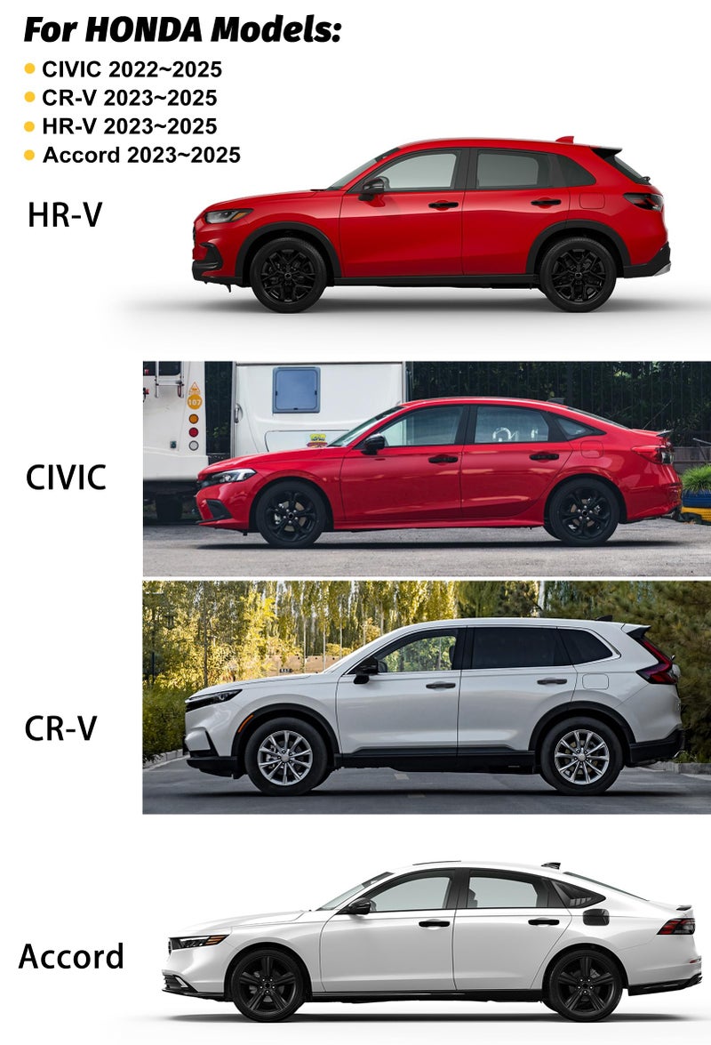 CKE Compatible with Honda Civic Accord CR-V HR-V 2026 2025 2024 2023 Compatible with Acura Integra 2026 2025 2024 2023 Accessories Car Exterior Door Handle Cover Trims -Glossy Black - Image 2