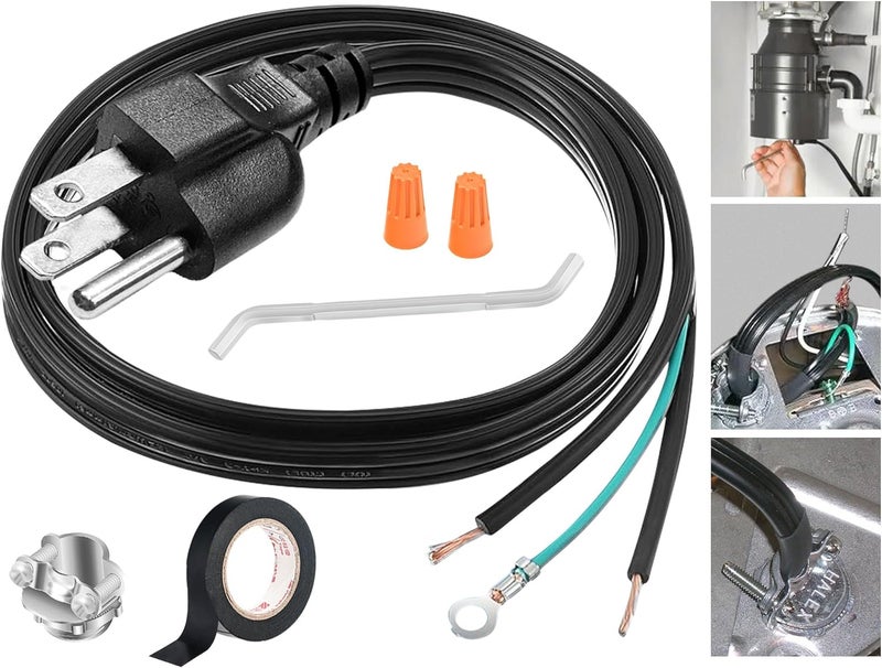 FancyTark 3 Foot CRD-00 Garbage Disposal Power Cord Compatible with InSinkErator, Badger, CoverControlPlus, Essential, Septic Assist Garbage Disposal Model - Image 1