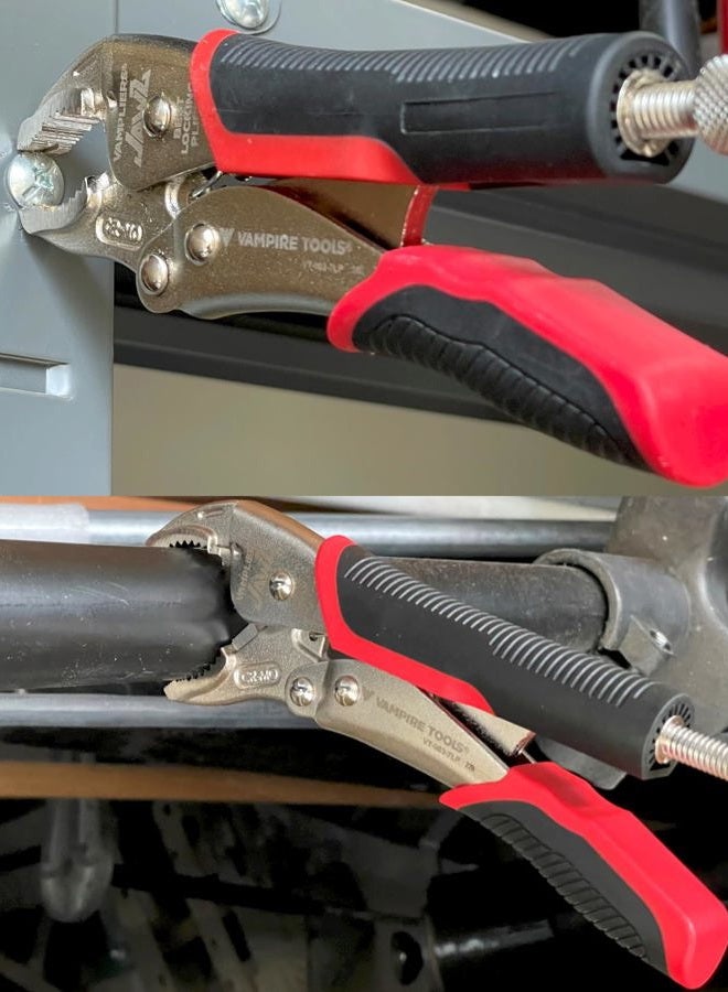VAMPLIERS 7.5" Vise Grip Heavy Duty Locking Pliers with Screw Extractor Curved Jaws. Professional Grade. Secure Hold, Quick Release. Grip & Remove Stripped/Stuck Screws in seconds. - Image 5