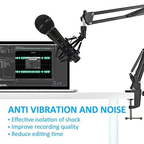 SUNMON Mic Shock Mount Holder for Diameter 28mm-31mm Dynamic Microphone to Reduces Vibration and Shock Noise, Suitable for AT2005-USB, XM1800S, E835 Mic - Image 4