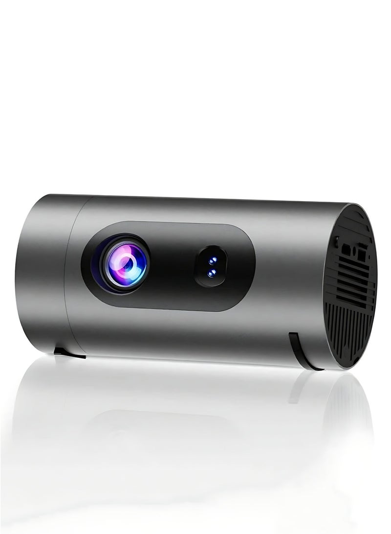 جهاز عرض (بروجيكتور) ذكي صغير بدقة 4K و1080P، يدعم Wi-Fi 6 وBluetooth 5.4، سينما منزلية محمولة بقوة 200 لومن (ISO) وتطبيقات مدمجة، منافذ HDMI/USB، وميزة انعكاس الشاشة مع صوت Dolby؛ مناسب لغرفة النوم والمكتب والاستخدام الخارجي. - Image 1