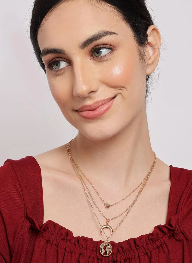 SOHI Set Of 3 Designer Artificial Chain Necklace Jewellery