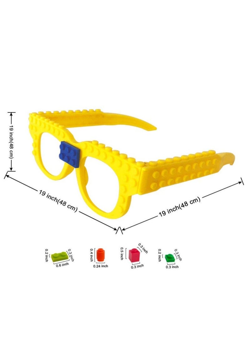 SOLARAE DIY Building Bricks Toys, Glasses Building Blocks Games for Kids Birthday Party Favor Block Theme Party Supplies - Image 2