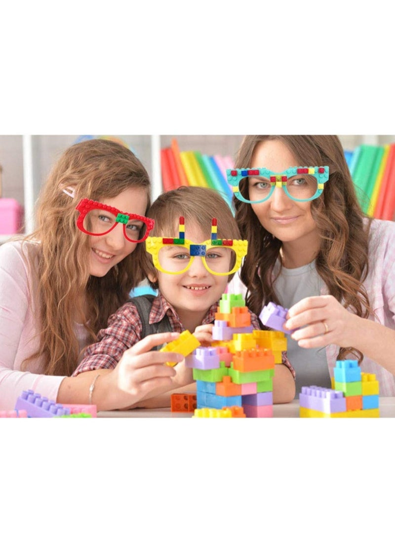 SOLARAE DIY Building Bricks Toys, Glasses Building Blocks Games for Kids Birthday Party Favor Block Theme Party Supplies - Image 4