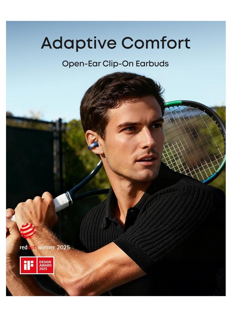Soundcore AeroClip by Anker, Open-Ear Earbuds, Clip-On Headphones, Adaptive Comfort, Clear Calls with 4 Mics and AI, Stable Fit, 12mm Drivers for Crisp Sound, Open-Ring Design ‎Blue - Image 2