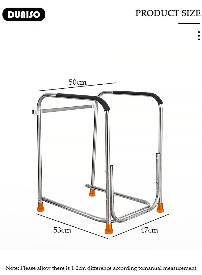 DUNISO Toilet Safety Frame, Toilet Safety Frame Toilet Rail, Non-Slip Toilet Support Toilet Toilet Handrails Waterproof and Rust-proof Toilet Safety Rails with Armrests for Elderly, Seniors, Handicap Disabled - Image 2