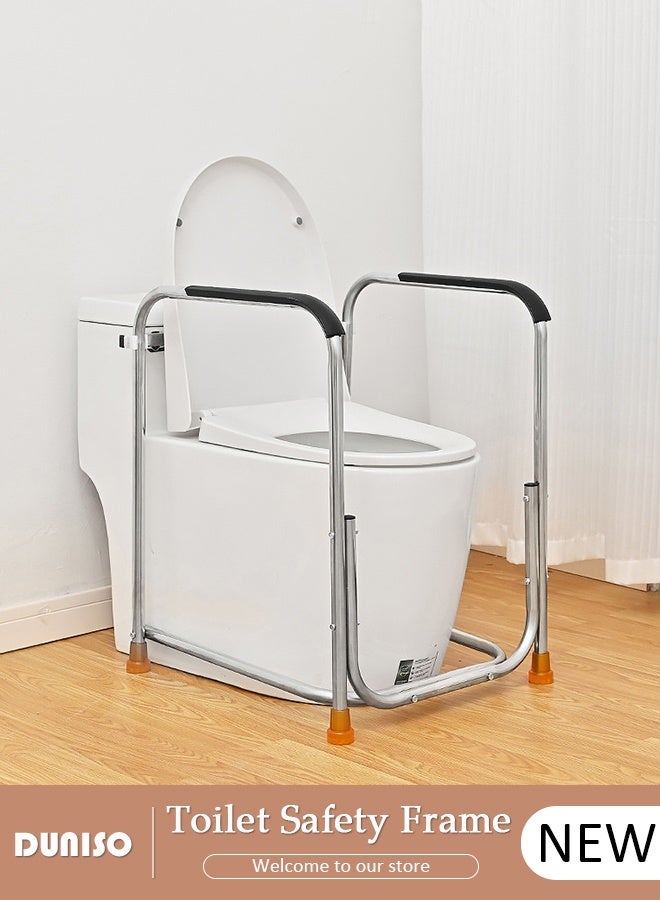 DUNISO Toilet Safety Frame, Toilet Safety Frame Toilet Rail, Non-Slip Toilet Support Toilet Toilet Handrails Waterproof and Rust-proof Toilet Safety Rails with Armrests for Elderly, Seniors, Handicap Disabled - Image 1