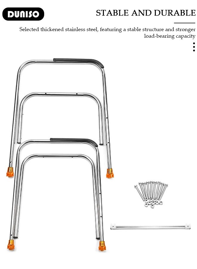 DUNISO Toilet Safety Frame, Toilet Safety Frame Toilet Rail, Non-Slip Toilet Support Toilet Toilet Handrails Waterproof and Rust-proof Toilet Safety Rails with Armrests for Elderly, Seniors, Handicap Disabled - Image 5