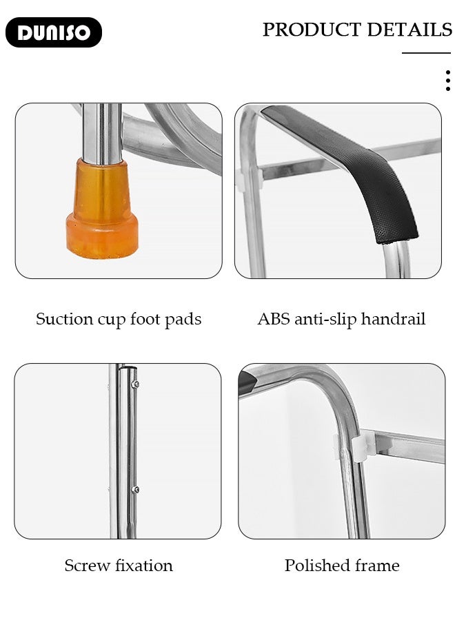 DUNISO Toilet Safety Frame, Toilet Safety Frame Toilet Rail, Non-Slip Toilet Support Toilet Toilet Handrails Waterproof and Rust-proof Toilet Safety Rails with Armrests for Elderly, Seniors, Handicap Disabled - Image 4