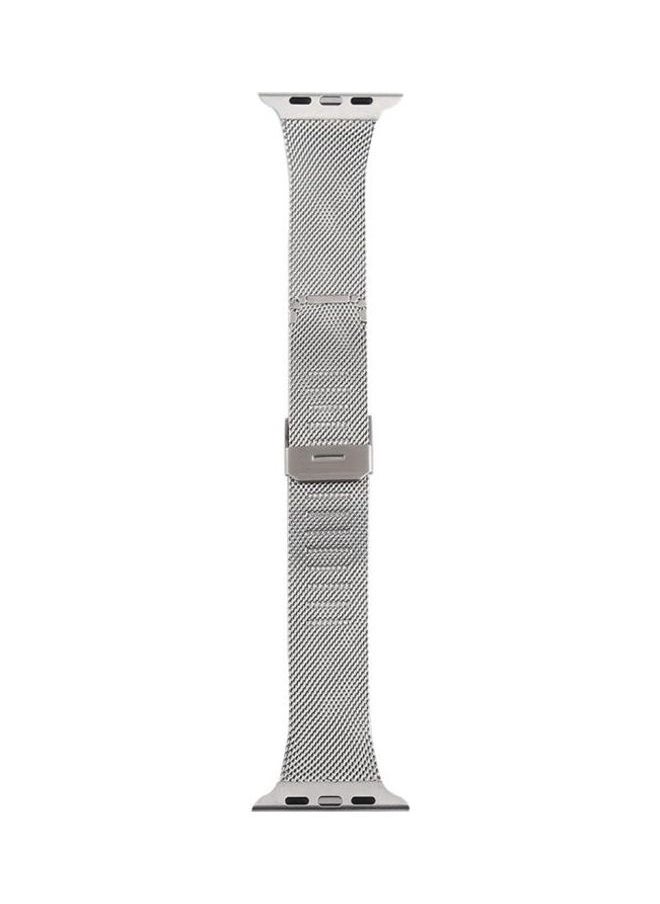 NIBEMINENT - Milanese Stainless Steel Watchband For Apple Watch Series 7/6/5/4/3/2/1/SE 42/44/45mm Silver - Image 1