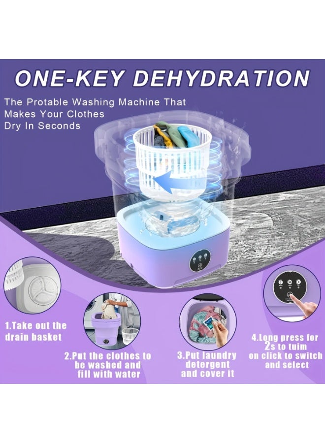 Inabyte 8L Portable Mini Washing Machine | Blue Light Sterilization, Touch Screen Digital Timer, for Baby Clothes/Underwear/Socks, Ideal for Apartment/Dorm/Hotel/Travel - Image 2