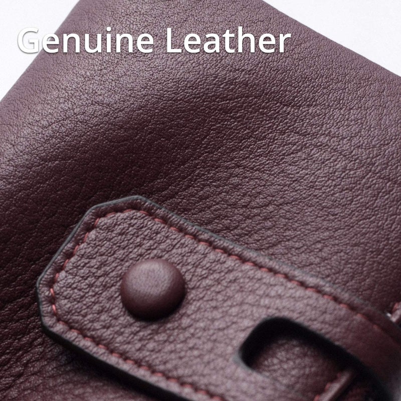 Bveyzi Small Soft Leather Wallet for Women RFID Blocking Ladies Card Holder with Double Zipper Pocket (Deep Plum) - Image 5