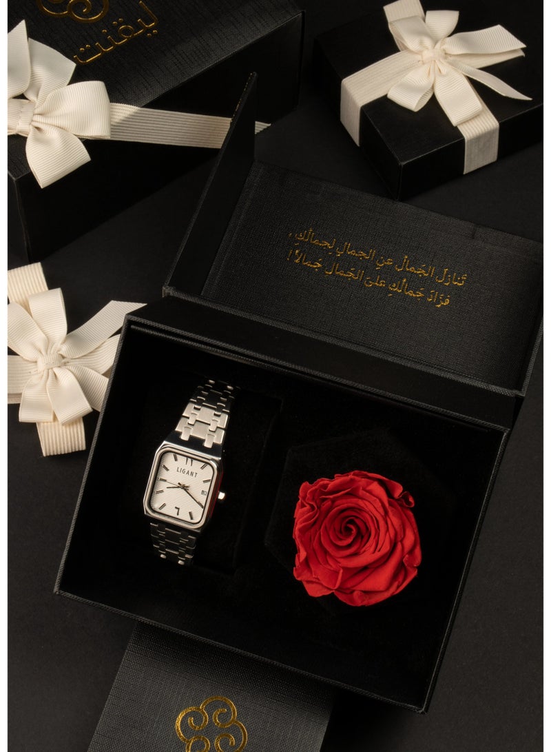 LIGANT Men's Luxury Stainless Steel Watch in Classic Silver - Elegant Modern Design - Rust Resistant Metallic Wristwatch for Business & Formal Events - Image 3