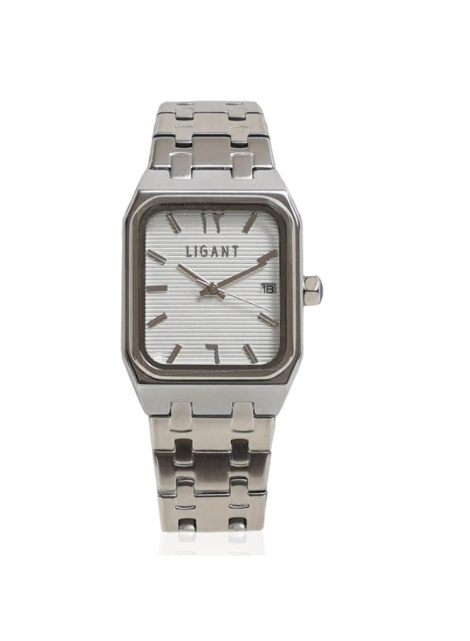 LIGANT Men's Luxury Stainless Steel Watch in Classic Silver - Elegant Modern Design - Rust Resistant Metallic Wristwatch for Business & Formal Events - Image 1