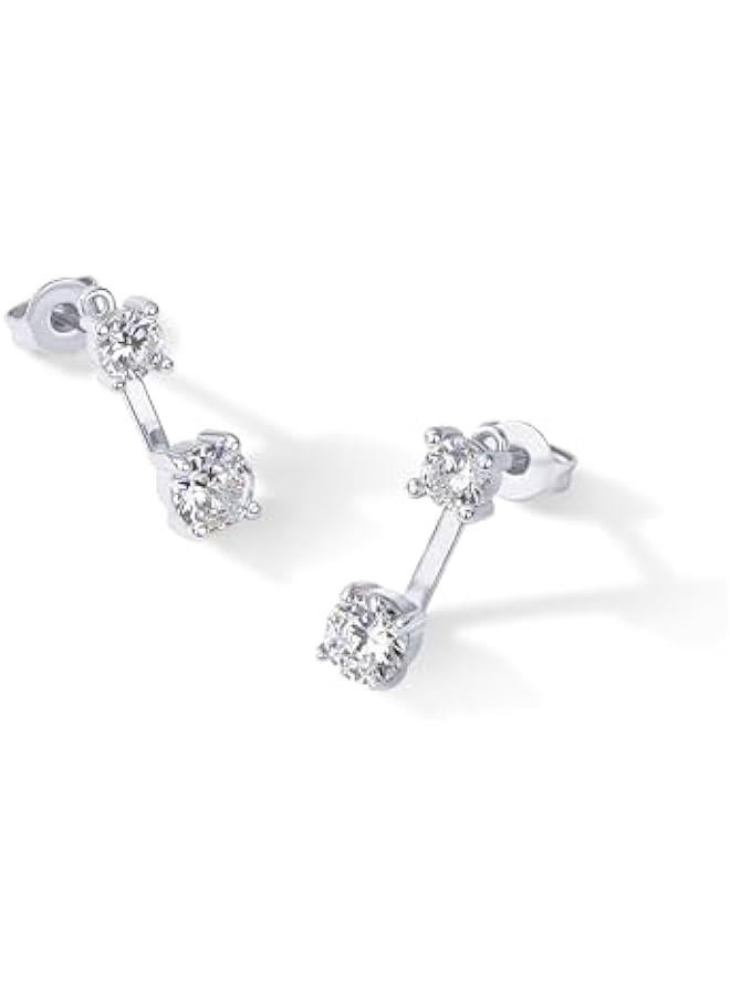 PAVOI 18K Gold Plated Sterling Silver Posts Cubic Zirconia Ear Jacket Statement Earrings for Women | Front & Back Stud Earring Jackets - Image 5