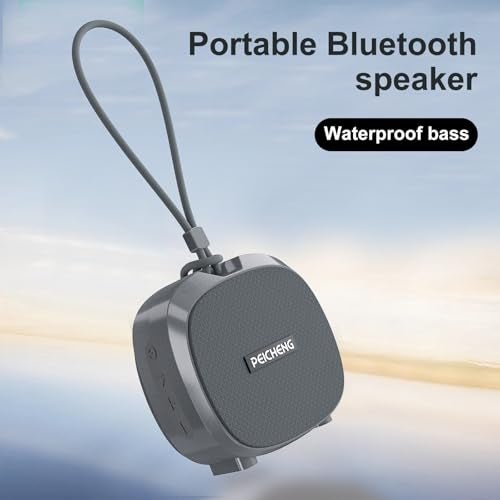 PEICHENG Speaker, Small Portable Bluetooth Wireless IPX5 Waterproof Shower Speaker,Loud Stereo Sound Deep Bass,TWS Paire, RGB Lights,Long Playtime for Outdoor Party, Great Gift,1PC(Gray) - Image 3