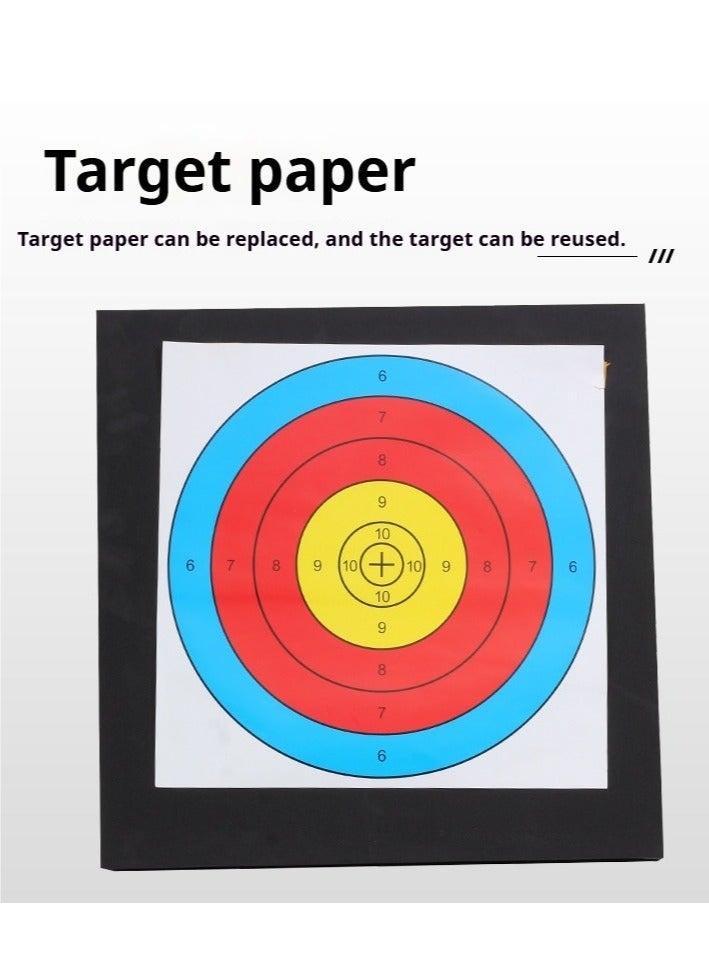 غاز هدف رماية بالقوس والسهم عالي الكثافة من مادة EVA - مقاس كبير 50×50×5 سم - يحتوي على 10 أوراق هدف و4 دبابيس - هدف قوس وسهم خفيف الوزن ومتين لممارسة الرماية في الفناء الخلفي - Image 3