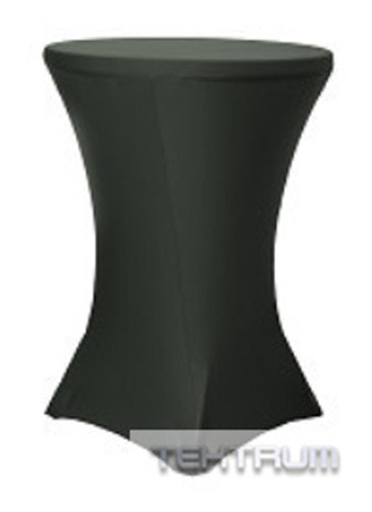 Tektrum 36-inch 36"" Cocktail Fitted Spandex Stretch Tablecloth - Premium Fabric (Black) - Image 4