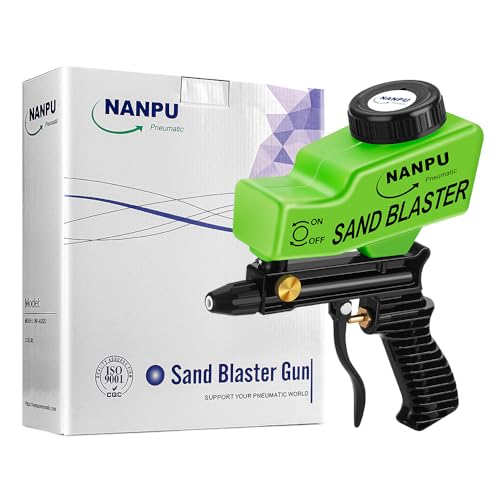 NANPU Light-Duty Air Sandblaster Gun Kit with Gravity Feed, Metal Nozzle, Plastic Body, for Small Project Surface Prep, Paint & Rust Removal, Metal/Wood/Glass Etching, Requires Air Compressor - Image 5