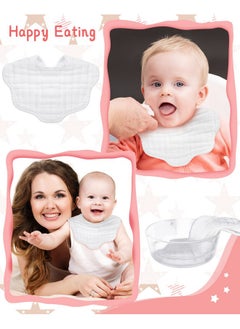 Yahenda 10 Pack Muslin Bibs Baby Drool Bibs White Bandana Bibs Absorbent Teething Bibs Cotton Cloths Plain Bibs With Adjustable Straps For Unisex Baby Burp Newborn Infant Toddler 02 Years Old  - Image 3