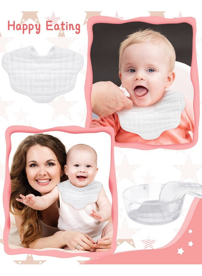 Yahenda 10 Pack Muslin Bibs Baby Drool Bibs White Bandana Bibs Absorbent Teething Bibs Cotton Cloths Plain Bibs With Adjustable Straps For Unisex Baby Burp Newborn Infant Toddler 02 Years Old - Image 3