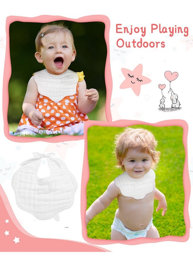 Yahenda 10 Pack Muslin Bibs Baby Drool Bibs White Bandana Bibs Absorbent Teething Bibs Cotton Cloths Plain Bibs With Adjustable Straps For Unisex Baby Burp Newborn Infant Toddler 02 Years Old - Image 4