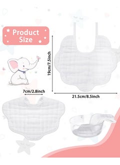 Yahenda 10 Pack Muslin Bibs Baby Drool Bibs White Bandana Bibs Absorbent Teething Bibs Cotton Cloths Plain Bibs With Adjustable Straps For Unisex Baby Burp Newborn Infant Toddler 02 Years Old  - Image 2