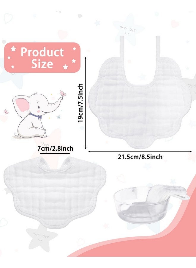 Yahenda 10 Pack Muslin Bibs Baby Drool Bibs White Bandana Bibs Absorbent Teething Bibs Cotton Cloths Plain Bibs With Adjustable Straps For Unisex Baby Burp Newborn Infant Toddler 02 Years Old - Image 2