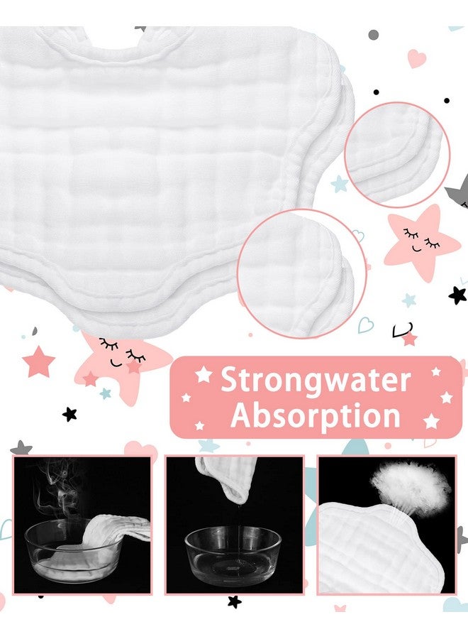 Yahenda 10 Pack Muslin Bibs Baby Drool Bibs White Bandana Bibs Absorbent Teething Bibs Cotton Cloths Plain Bibs With Adjustable Straps For Unisex Baby Burp Newborn Infant Toddler 02 Years Old - Image 5