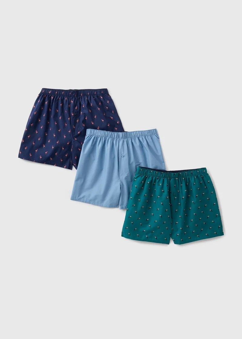 Matalan 3 Pack Multicolour Woven Boxers