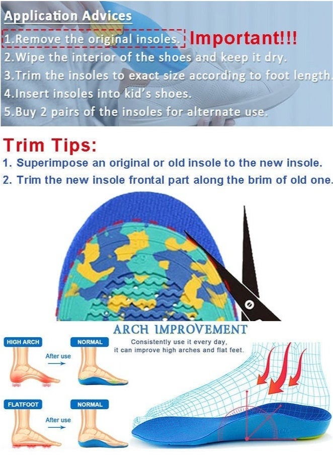 Best Kids Orthotic Arch Support Shoe Insoles Children PU Cushioning Inserts Shock Absorption Inner Sole for Flat Feet Plantar Fasciitis Feet Heel Pain Relief(20.6 cm) - Image 5
