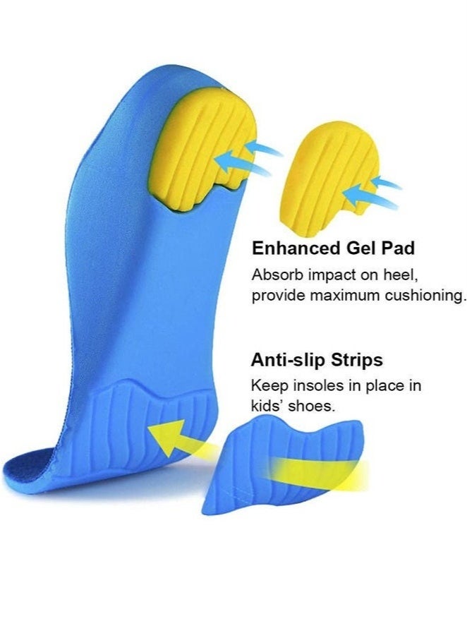 Best Kids Orthotic Arch Support Shoe Insoles Children PU Cushioning Inserts Shock Absorption Inner Sole for Flat Feet Plantar Fasciitis Feet Heel Pain Relief(20.6 cm) - Image 2