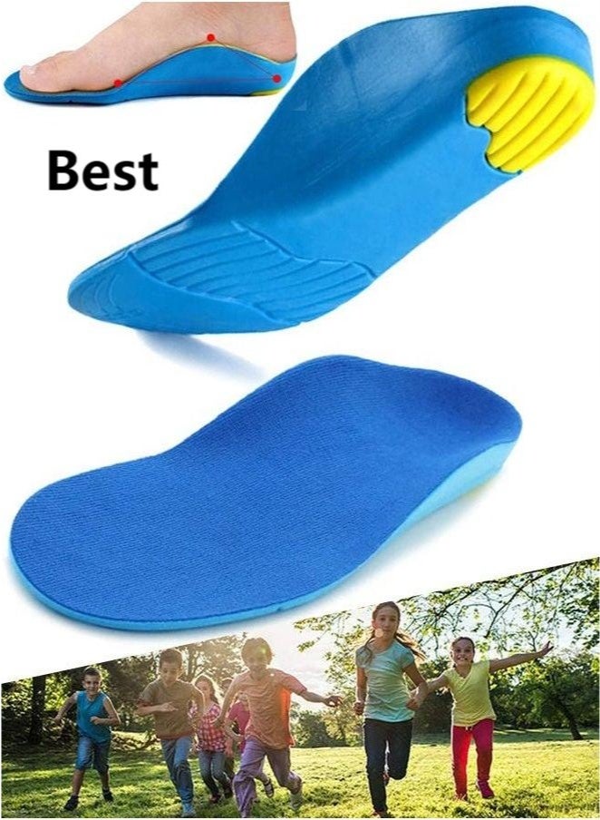 Best Kids Orthotic Arch Support Shoe Insoles Children PU Cushioning Inserts Shock Absorption Inner Sole for Flat Feet Plantar Fasciitis Feet Heel Pain Relief(20.6 cm) - Image 1