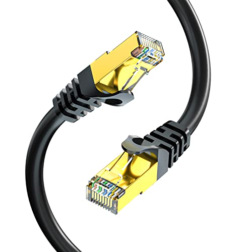 BIFALE Cat7 Ethernet Cable 100ft, Cat7 Outdoor Cable Triple Shielding SSTP 10Gbps 600MHz Ethernet Patch Cable for Modem Router LAN RJ45, UV/Water Proof, Direct Burial, PE Jacket - Image 1
