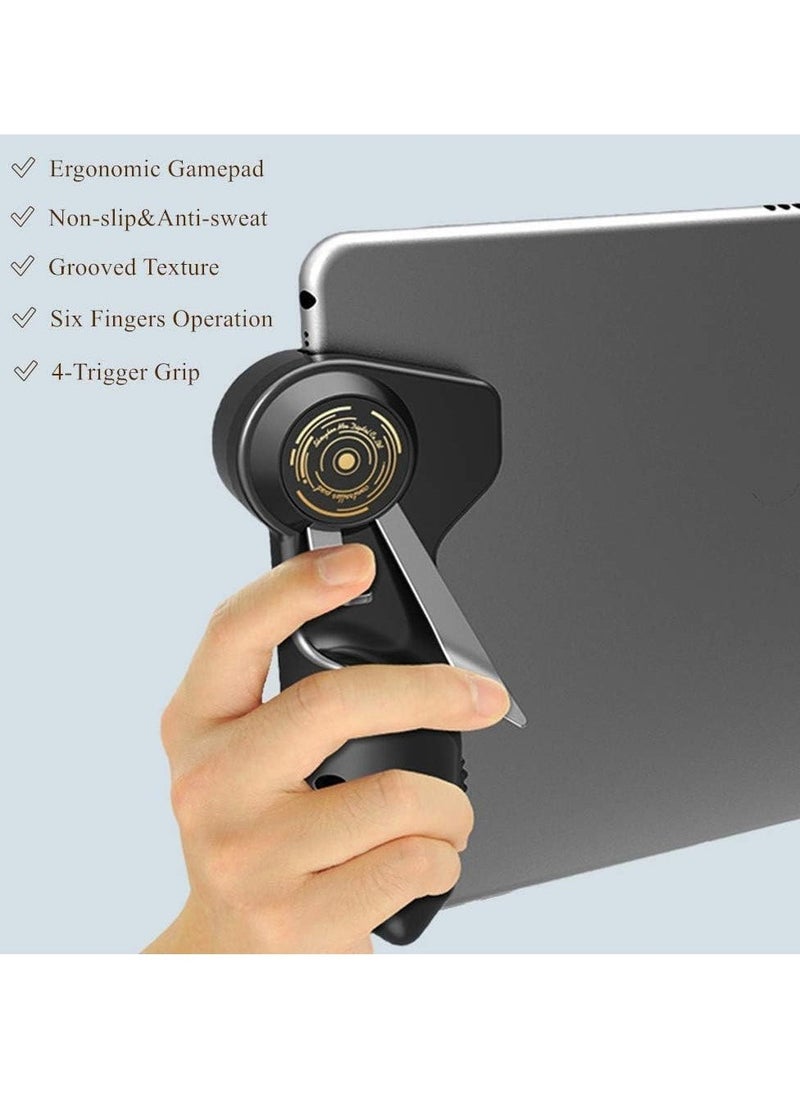 ELTRAZONE PUBG Controller for Tablet – 4 Trigger Buttons, 6 Finger Operation Gamepad Grip, Sensitive Shoot & Aim Triggers, Compatible with 10-12.9 Inch iPad & Tablets (Thickness < 10mm), Black – Enhance Mobile Gaming Experience  - Image 5