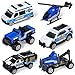 Oriate 6 PCS 164 DieCast Police Car Toys Emergency Vehicles Set Include Helicopter Tow Truck Toy ATV Cake Topper Police Cars Party Favors Birthday Gift for Boys Girls Ages 3 4 5 and Above - Image 2
