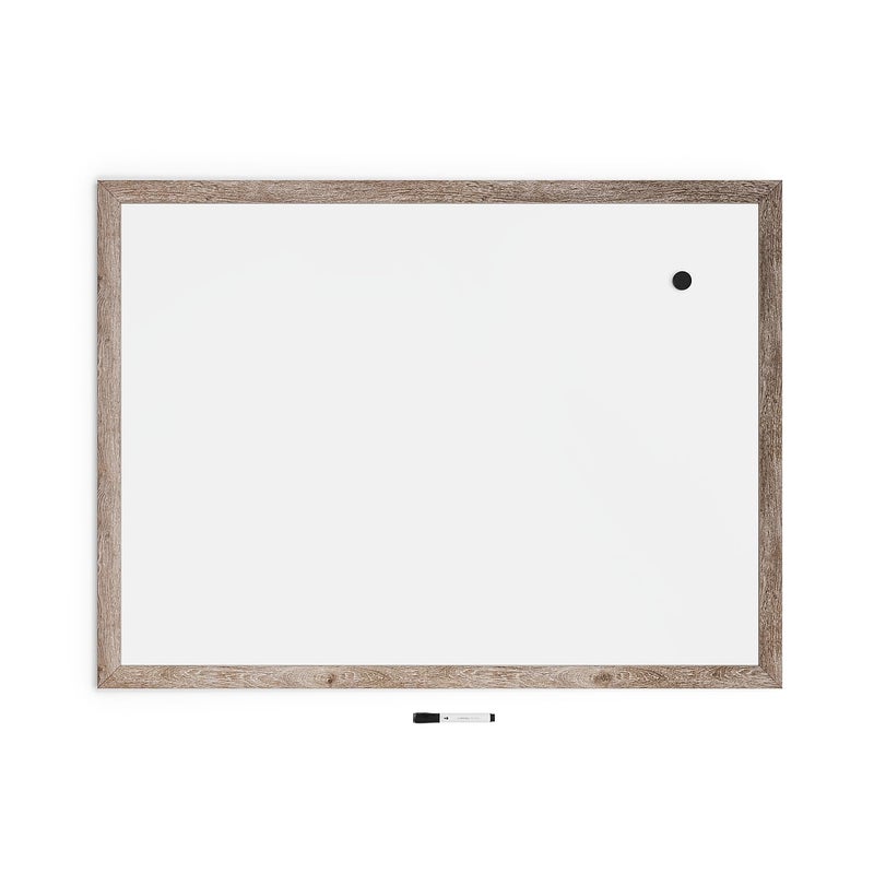 U Brands Decor Magnetic Dry Erase Board White Board, 36" x 48" Inches, Rustic Wood Frame - Image 1