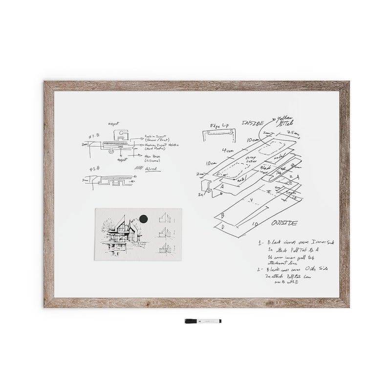 U Brands Decor Magnetic Dry Erase Board White Board, 36" x 48" Inches, Rustic Wood Frame - Image 5