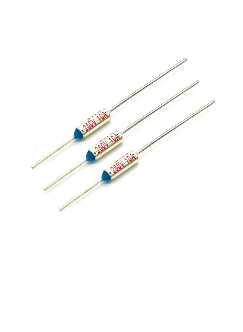 3 Pcs Temperature Control Circuit Cut Off Thermal Fuse, 10A, 15A High Quality Metal Cutoffs for Irons, Hair Dryers, Heaters, Refrigerators etc (10A, 110 Degree Celsius)  - Image 2